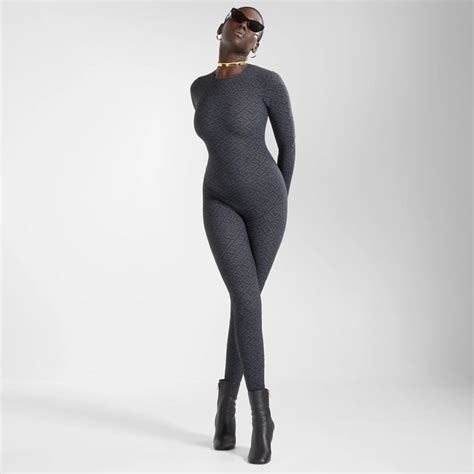 fendi x skims crew neck full onesie|Kim And Kim Unleash Fendi X Skims .